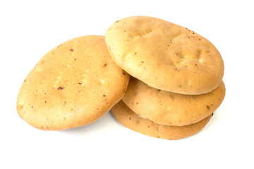 Bread from wheat flour isolated on white background.