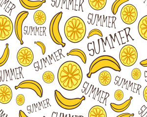 vector seamless pattern with fruits