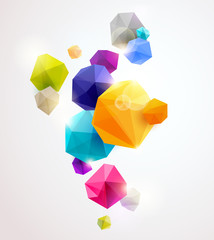 Abstract 3D colorful geometric elements