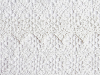 Natural background in the rustic old style of eco-friendly material with lace.Top view flat