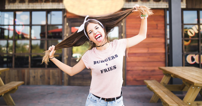 American pin-up teenager