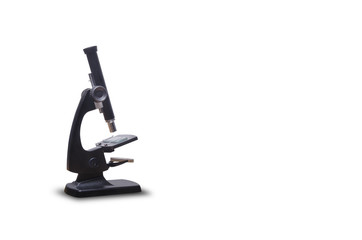 Science microscope isolated on white background