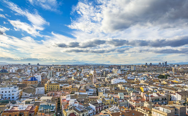 Fototapeta premium Valencia city aerial view from Metropolitan cathedral