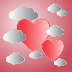 heart on sky with sunset