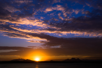 Sunset and lake