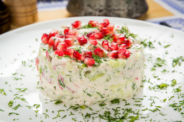 Cottage cheese with radish and cucumber