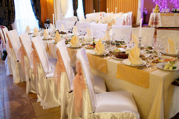 table set for wedding or another event dinner