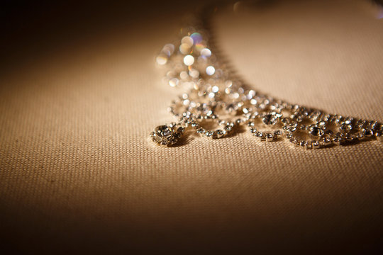 Beautiful fashion necklace with diamonds