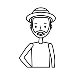 young man character with summer clothes vector illustration design