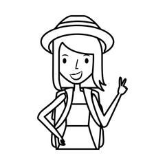 young woman with summer clothes vector illustration design