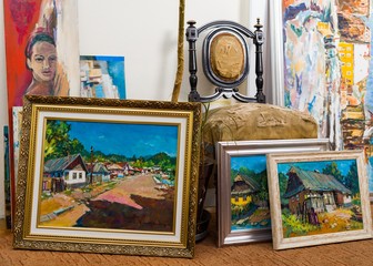 Valuable paintings collection - obrazy, fototapety, plakaty