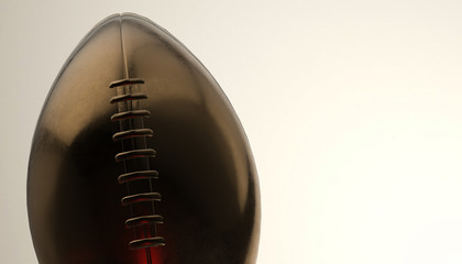 American football gold ball on background, 3d rendering