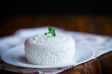 cottage cheese in a white plate