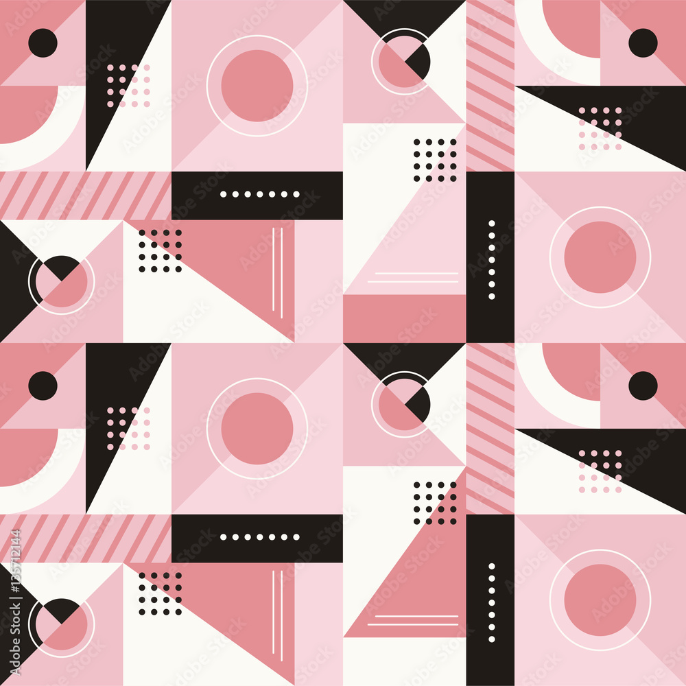 Poster Vector abstract seamless pattern in trendy modern minimal style