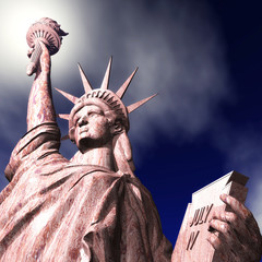 Obraz premium 3D Rendering, 3D Illustration of the Statue of Liberty