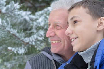 grandfather with grandson together