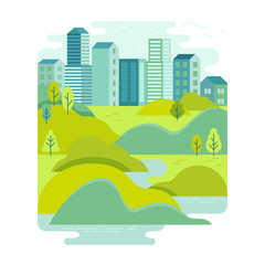 Vector illustration in trendy flat and linear style - background