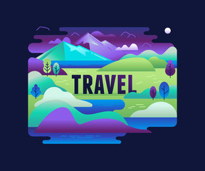 Naklejka premium Vector illustration in trendy flat