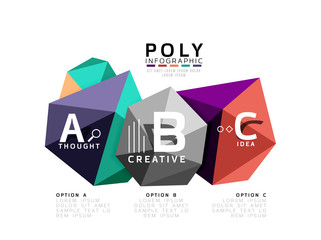 Abstract low poly infographics template