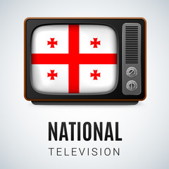 Round glossy icon of Georgia