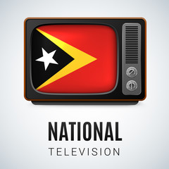 Round glossy icon of East Timor