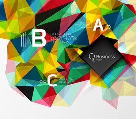 Mosaic low poly abstract background with infographics