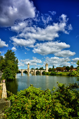 Fototapeta na wymiar Valentre bridge, symbol of Cahors town, France