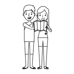 young people character with summer clothes vector illustration design