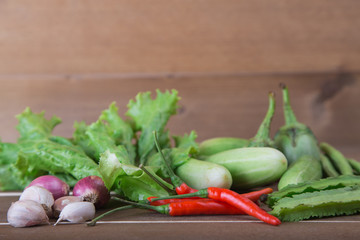 group of vegetable cucumbers,thai eggplants,long beens,Winged be