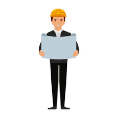 Construction professional avatar character vector illustration design