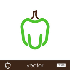 Pepper outline icon. Vegetable vector