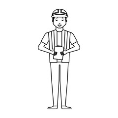 Construction professional avatar character vector illustration design