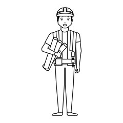 Construction professional avatar character vector illustration design
