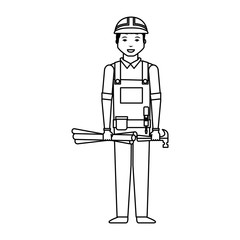 Construction professional avatar character vector illustration design