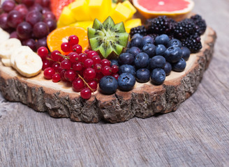 Raw fruit and berries platter