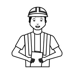 Construction professional avatar character vector illustration design