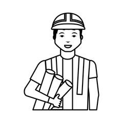 Construction professional avatar character vector illustration design