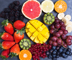 Raw fruit and berries platter