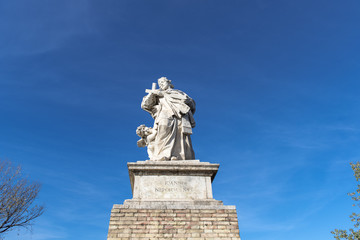 Fototapeta na wymiar Rome (Italy) - Statue of Saint John Nepomuceno in Milvio Bridge
