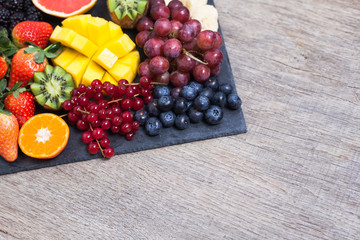 Raw fruit and berries platter