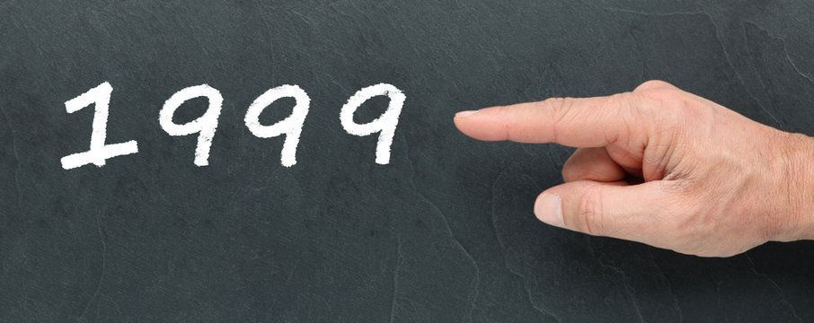 1999 à la craie et montrer du doigt sur ardoise