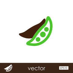 Pea outline icon. Vegetable vector