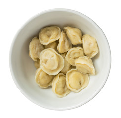 Homemade Meat Dumplings or Russian Pelmeni with Butter