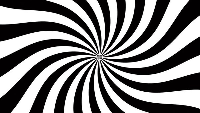 4k animated spiral (hypnotic), slow rotation. Black and white. Seamless loop.

