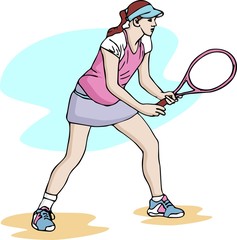 tennis girl vector illustration