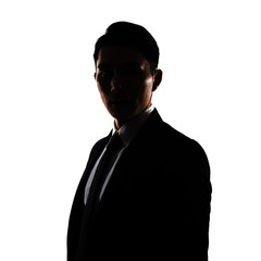 silhouette of businessman