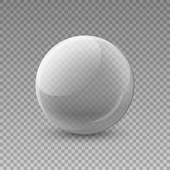 Glass transparent ball, vector illustration on a clean backgroun