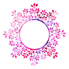  Hand drawn floral wreaths with leaves, flowers, berries. Vector round frames. Decorative elements for design.