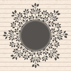 Hand drawn floral wreaths with leaves. Vector round frames. Decorative elements for design.
