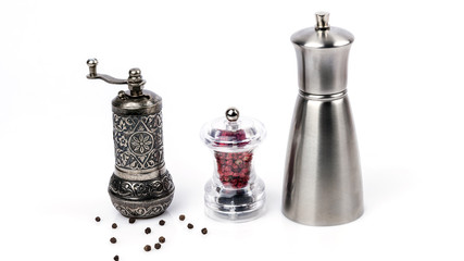 vintage and modern pepper mill